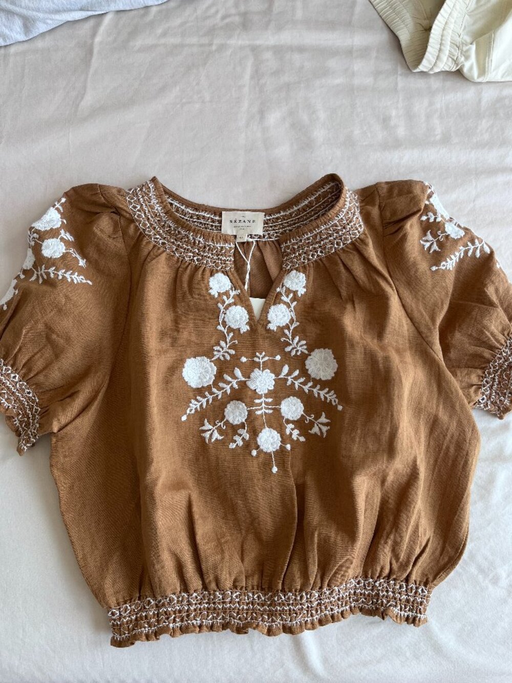 NWT Sezane Marru Blouse Camel size 8 - Picture 3 of 8